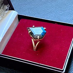 Handcrafted Labradorite Diamond Shaped Ring